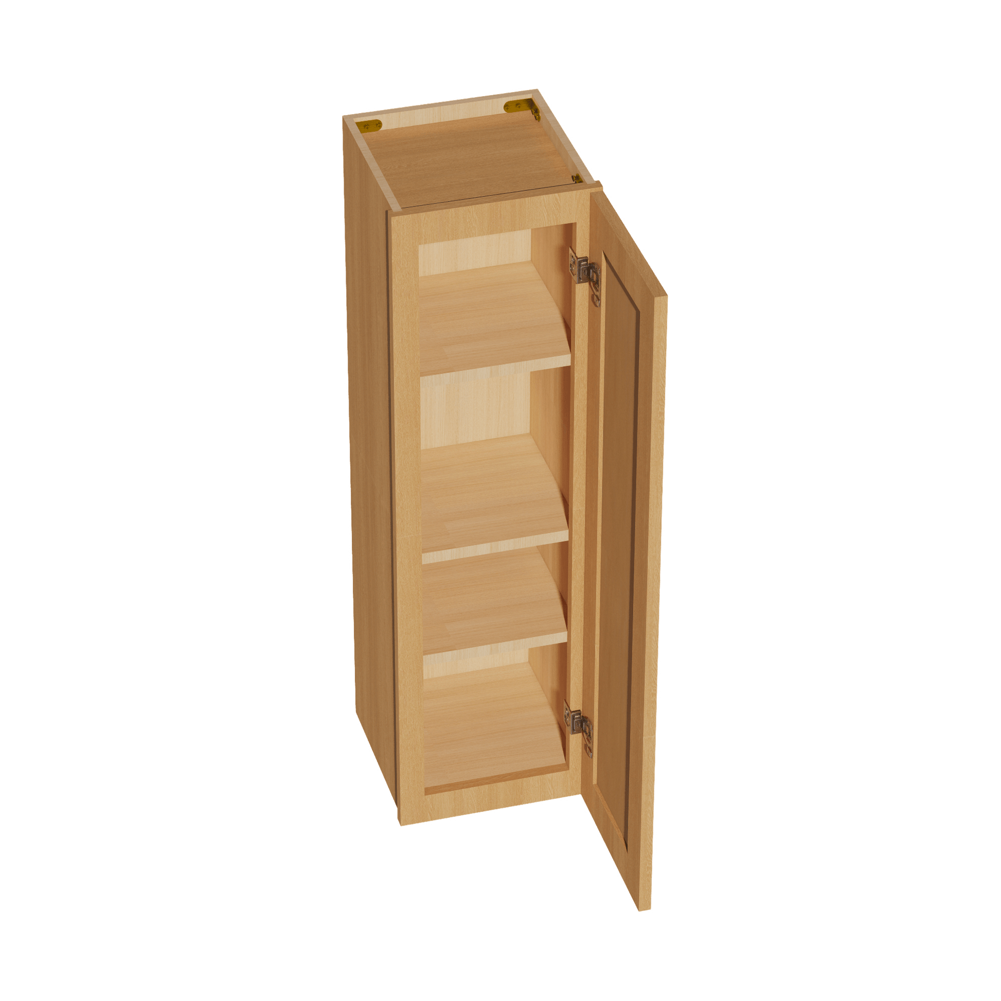 HT - W1242: Timber Wood Shaker 12"W x 42"H 1 Door & 3 Shelves Standard Wall Cabinet - NextCabinets