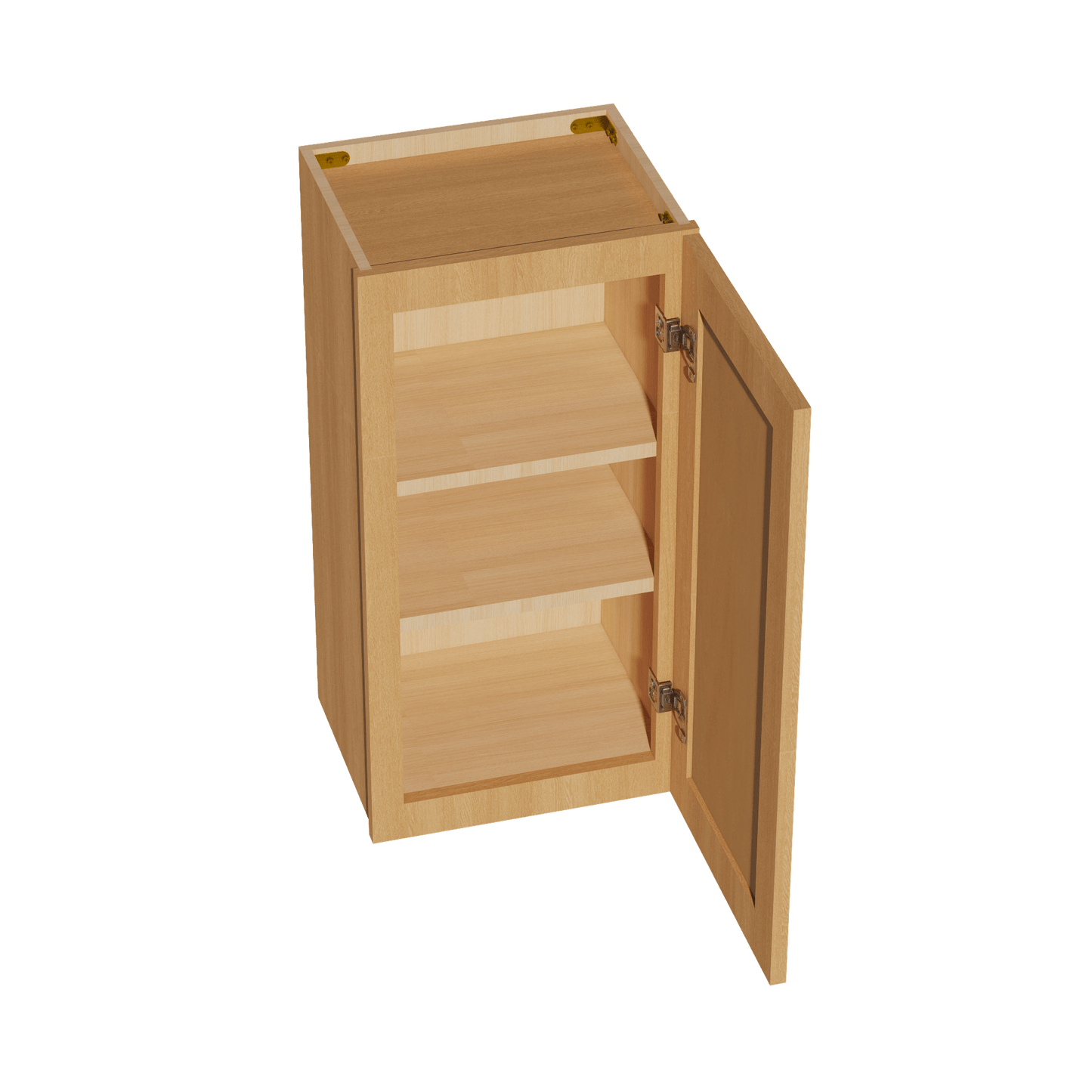 HT - W1530: Timber Wood Shaker 15"W x 30"H 1 Door & 2 Shelves Standard Wall Cabinet - NextCabinets