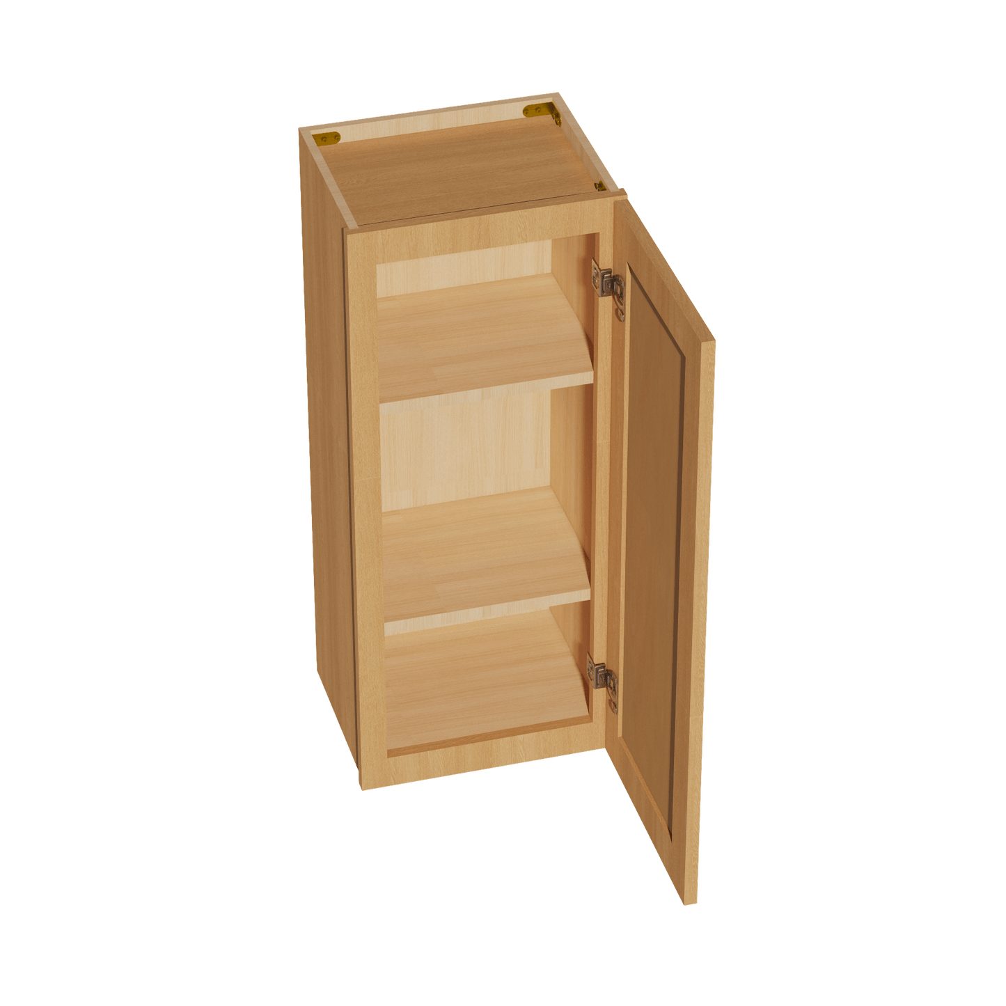 HT - W1536: Timber Wood Shaker 15"W x 36"H 1 Door & 2 Shelves Standard Wall Cabinet - NextCabinets