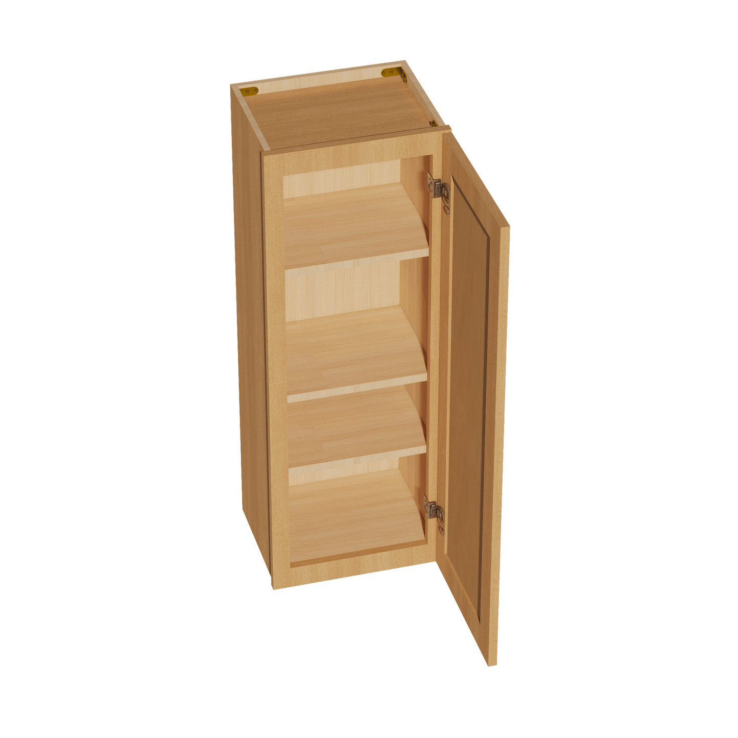 HT - W1542: Timber Wood Shaker 15"W x 42"H 1 Door & 3 Shelves Standard Wall Cabinet - NextCabinets