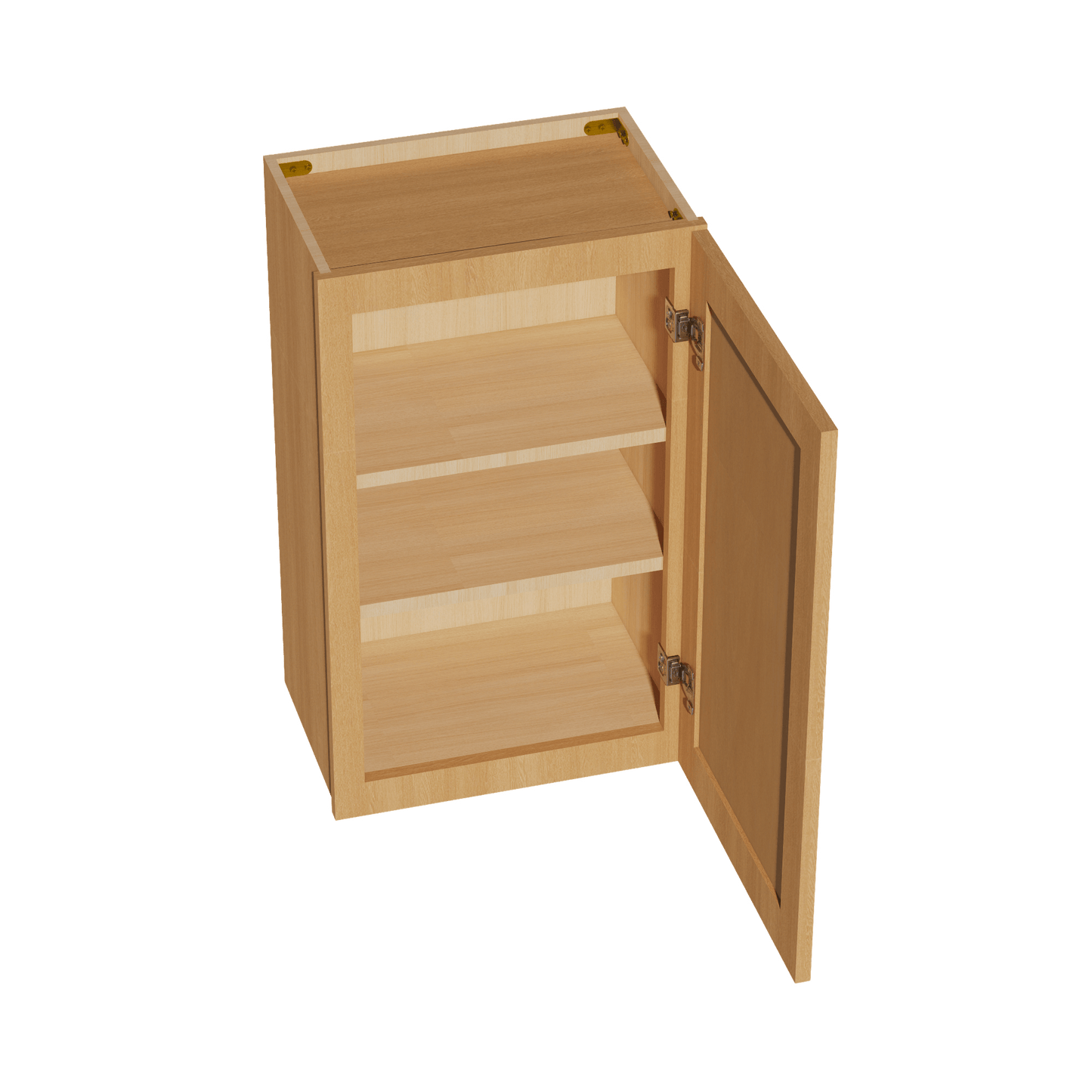 HT - W1830: Timber Wood Shaker 18"W x 30"H 1 Door & 2 Shelves Standard Wall Cabinet - NextCabinets
