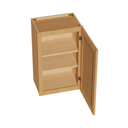 HT - W1830: Timber Wood Shaker 18"W x 30"H 1 Door & 2 Shelves Standard Wall Cabinet - NextCabinets