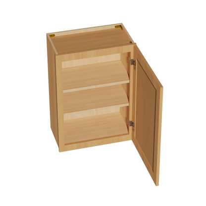 HT - W2130: Timber Wood Shaker 21"W x 30"H 1 Door & 2 Shelves Standard Wall Cabinet - NextCabinets