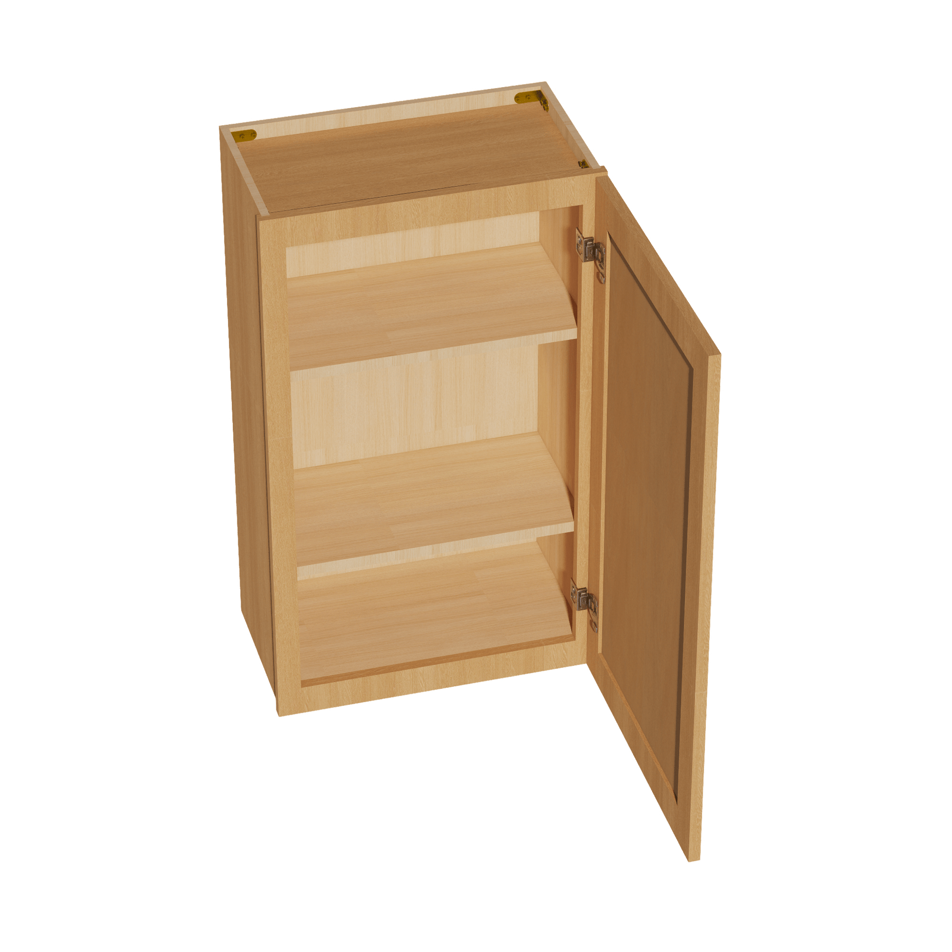 HT - W2136: Timber Wood Shaker 21"W x 36"H 1 Door & 2 Shelves Standard Wall Cabinet - NextCabinets