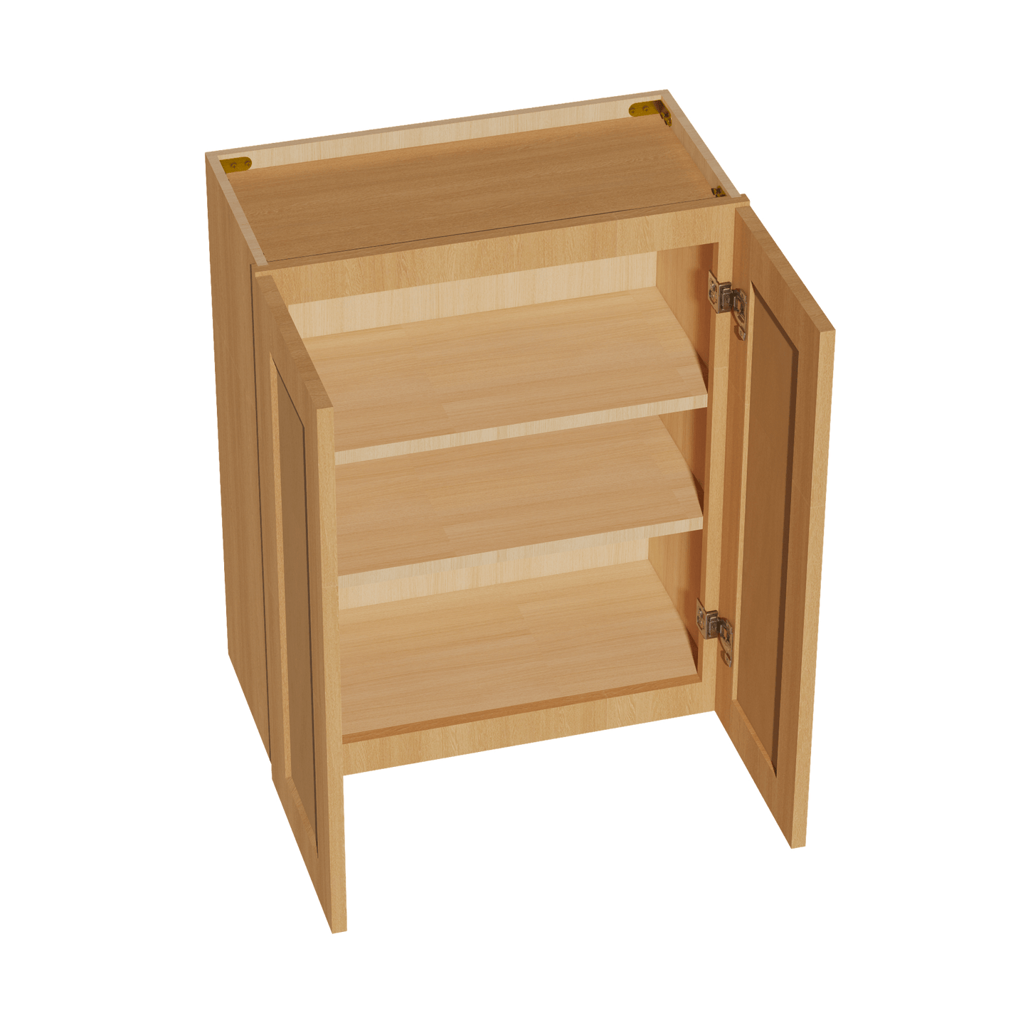 HT - W2430: Timber Wood Shaker 24"W x 30"H 2 Doors & 2 Shelves Standard Wall Cabinet - NextCabinets