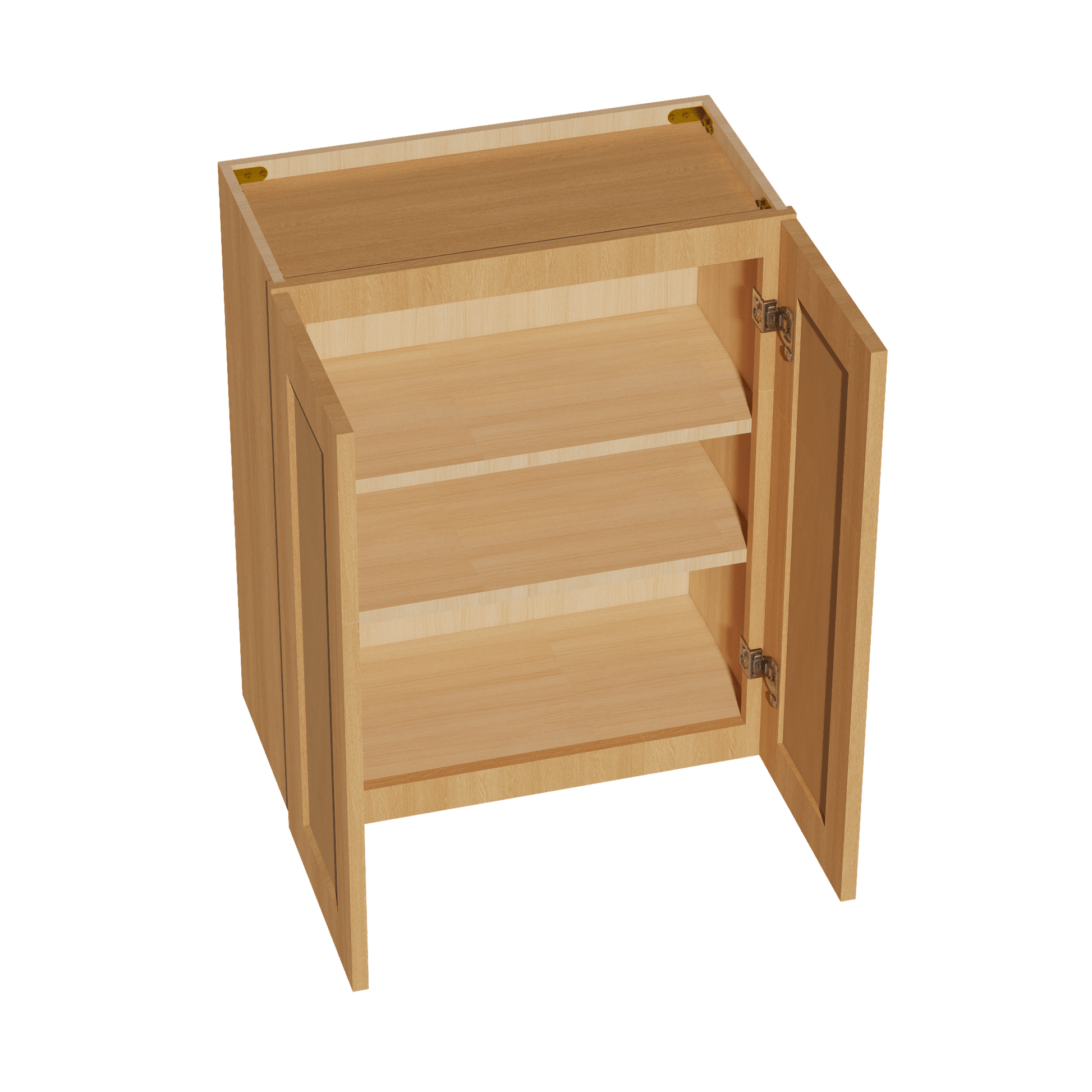 HT - W2430: Timber Wood Shaker 24"W x 30"H 2 Doors & 2 Shelves Standard Wall Cabinet - NextCabinets