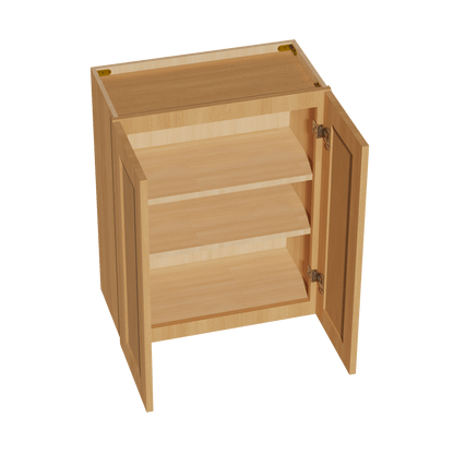 HT - W2430: Timber Wood Shaker 24"W x 30"H 2 Doors & 2 Shelves Standard Wall Cabinet - NextCabinets