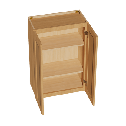 HT - W2436: Timber Wood Shaker 24"W x 36"H 2 Doors & 2 Shelves Standard Wall Cabinet - NextCabinets