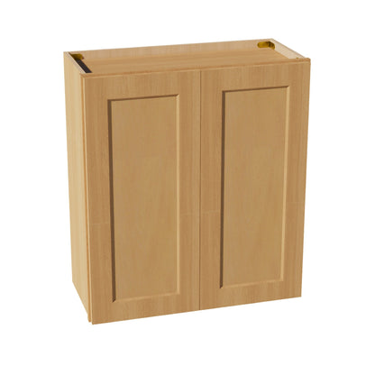 HT - W2730: Timber Wood Shaker 27"W x 30"H 2 Doors & 2 Shelves Standard Wall Cabinet - NextCabinets