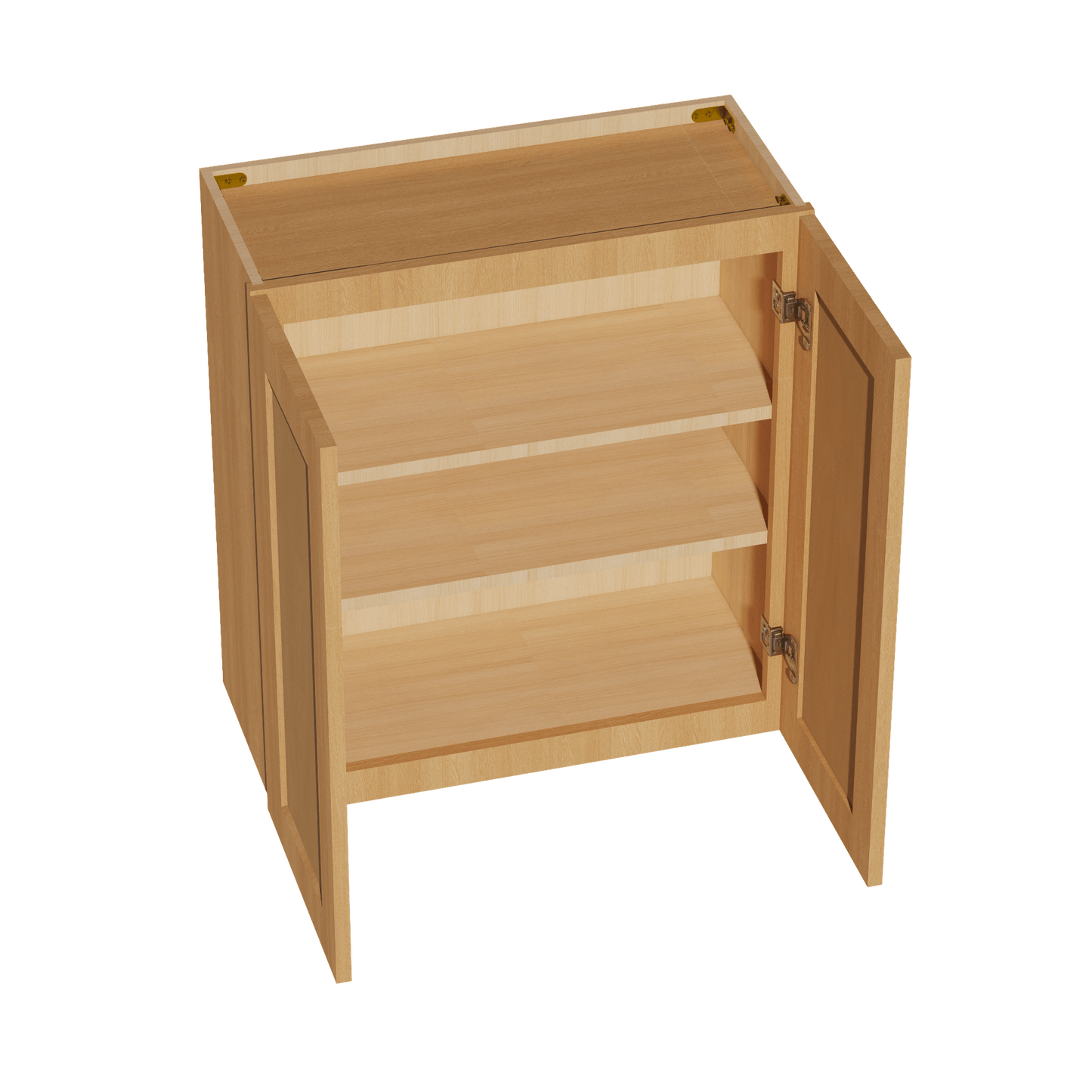 HT - W2730: Timber Wood Shaker 27"W x 30"H 2 Doors & 2 Shelves Standard Wall Cabinet - NextCabinets