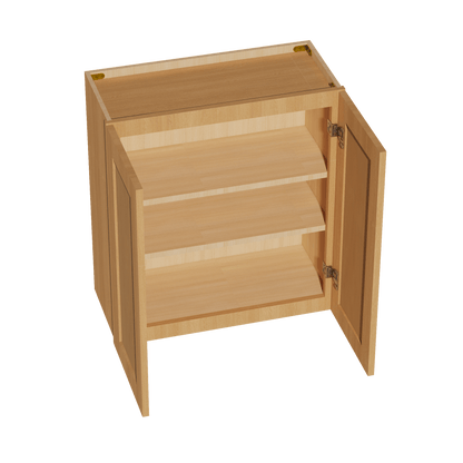 HT - W2730: Timber Wood Shaker 27"W x 30"H 2 Doors & 2 Shelves Standard Wall Cabinet - NextCabinets