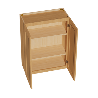 HT - W2736: Timber Wood Shaker 27"W x 36"H 2 Doors & 2 Shelves Standard Wall Cabinet - NextCabinets