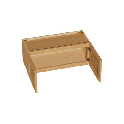 HT - W3012: Timber Wood Shaker 30"W x 12"H 2 Doors Standard Wall Bridge Cabinet - NextCabinets