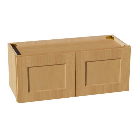 HT - W3012: Timber Wood Shaker 30"W x 12"H 2 Doors Standard Wall Bridge Cabinet - NextCabinets