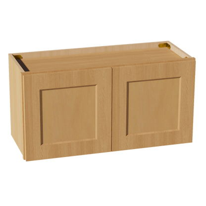 HT - W3015: Timber Wood Shaker 30"W x 15"H 2 Doors Standard Wall Bridge Cabinet - NextCabinets