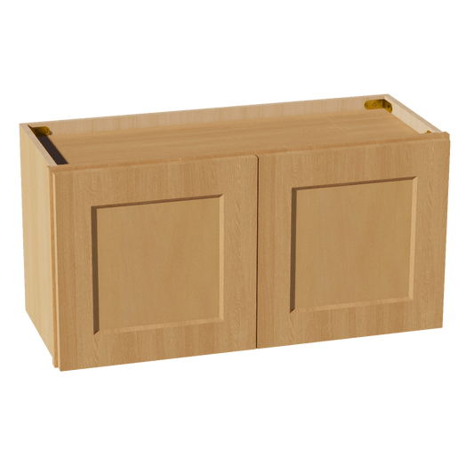 HT - W3015: Timber Wood Shaker 30"W x 15"H 2 Doors Standard Wall Bridge Cabinet - NextCabinets