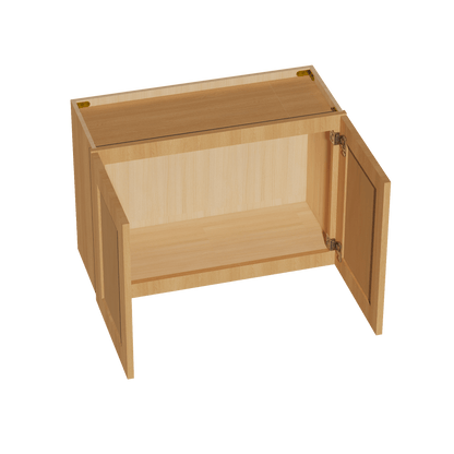 HT - W3021: Timber Wood Shaker 30"W x 21"H 2 Doors Standard Wall Bridge Cabinet - NextCabinets