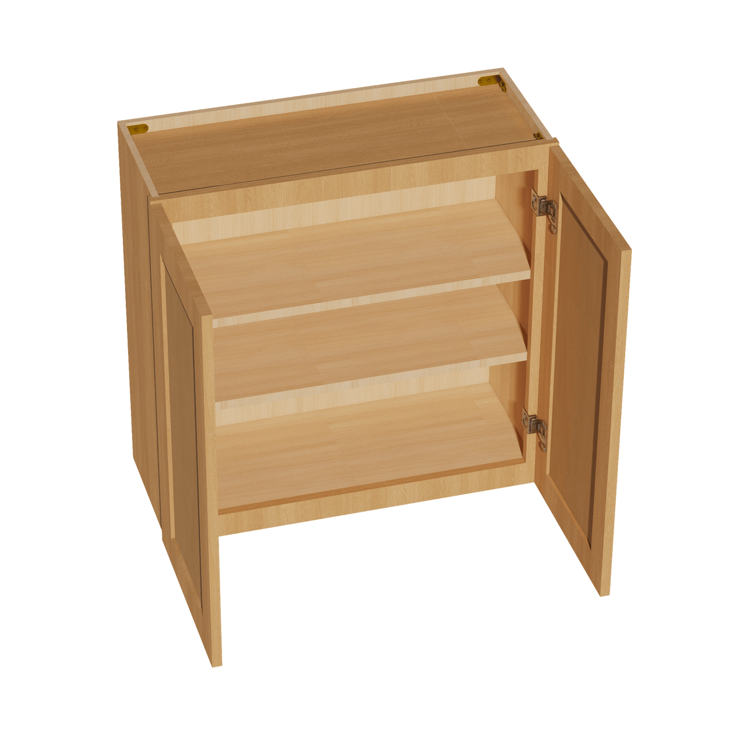 HT - W3030: Timber Wood Shaker 30"W x 30"H 2 Doors & 2 Shelves Standard Wall Cabinet - NextCabinets
