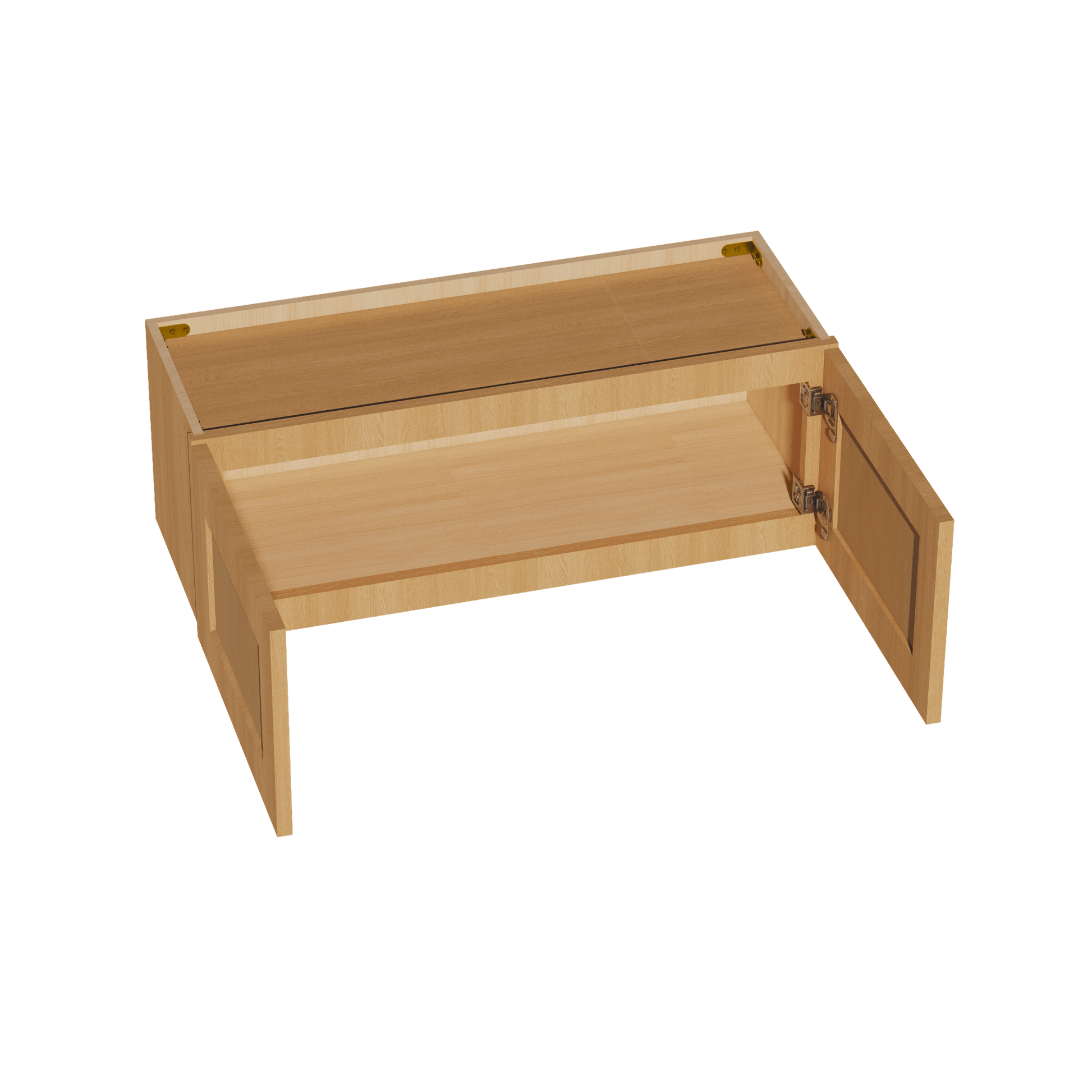 HT - W3312: Timber Wood Shaker 33"W x 12"H 2 Doors Standard Wall Bridge Cabinet - NextCabinets