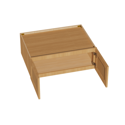 HT - W331224: Timber Wood Shaker 33"W x 12"H x 24"D 2 Doors Standard Bridge Wall Cabinet - NextCabinets