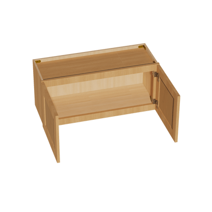 HT - W3315: Timber Wood Shaker 33"W x 15"H 2 Doors Standard Wall Bridge Cabinet - NextCabinets