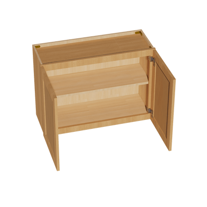 HT - W3324: Timber Wood Shaker 33"W x 24"H 2 Doors Standard Wall Bridge Cabinet - NextCabinets