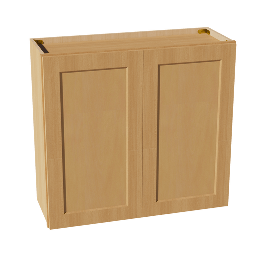 HT - W3330: Timber Wood Shaker 33"W x 30"H 2 Doors & 2 Shelves Standard Wall Cabinet - NextCabinets