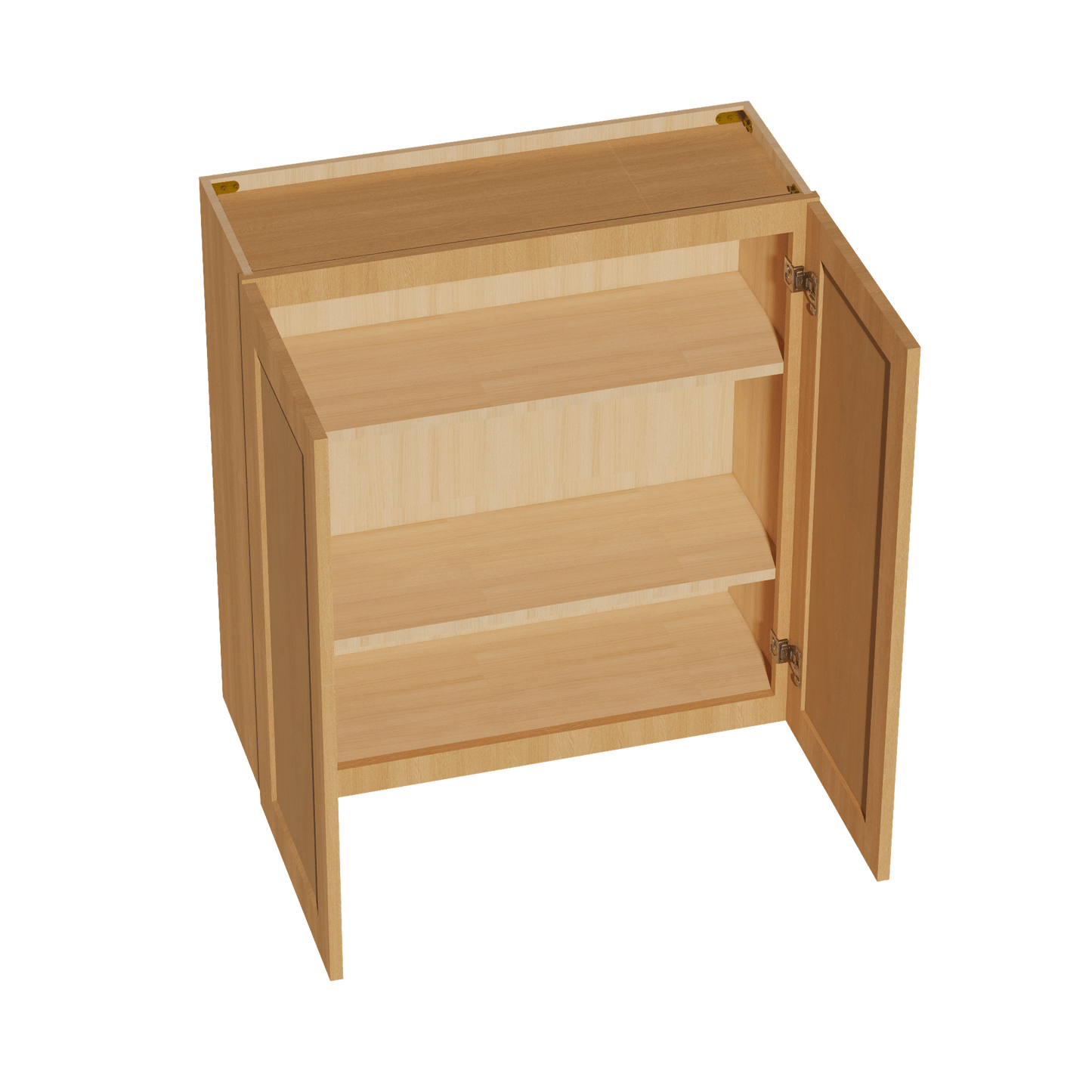 HT - W3336: Timber Wood Shaker 33"W x 36"H 2 Doors & 2 Shelves Standard Wall Cabinet - NextCabinets