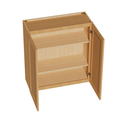 HT - W3336: Timber Wood Shaker 33"W x 36"H 2 Doors & 2 Shelves Standard Wall Cabinet - NextCabinets