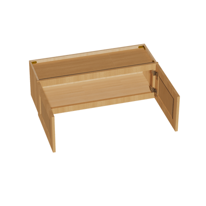 HT - W3612: Timber Wood Shaker 36"W x 12"H 2 Doors Standard Wall Bridge Cabinet - NextCabinets