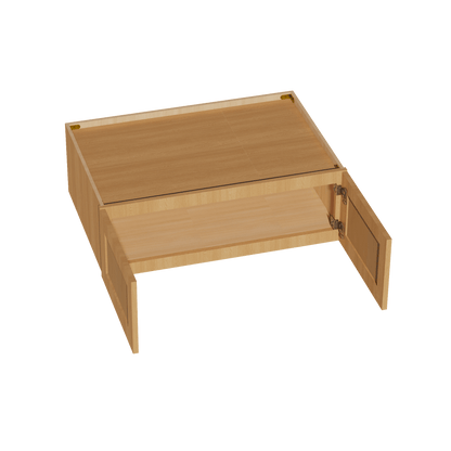 HT - W361224: Timber Wood Shaker 36"W x 12"H x 24"D 2 Doors Standard Bridge Wall Cabinet - NextCabinets