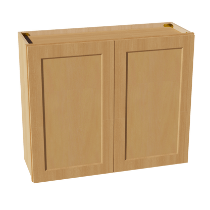HT - W3630: Timber Wood Shaker 36"W x 30"H 2 Doors & 2 Shelves Standard Wall Cabinet - NextCabinets