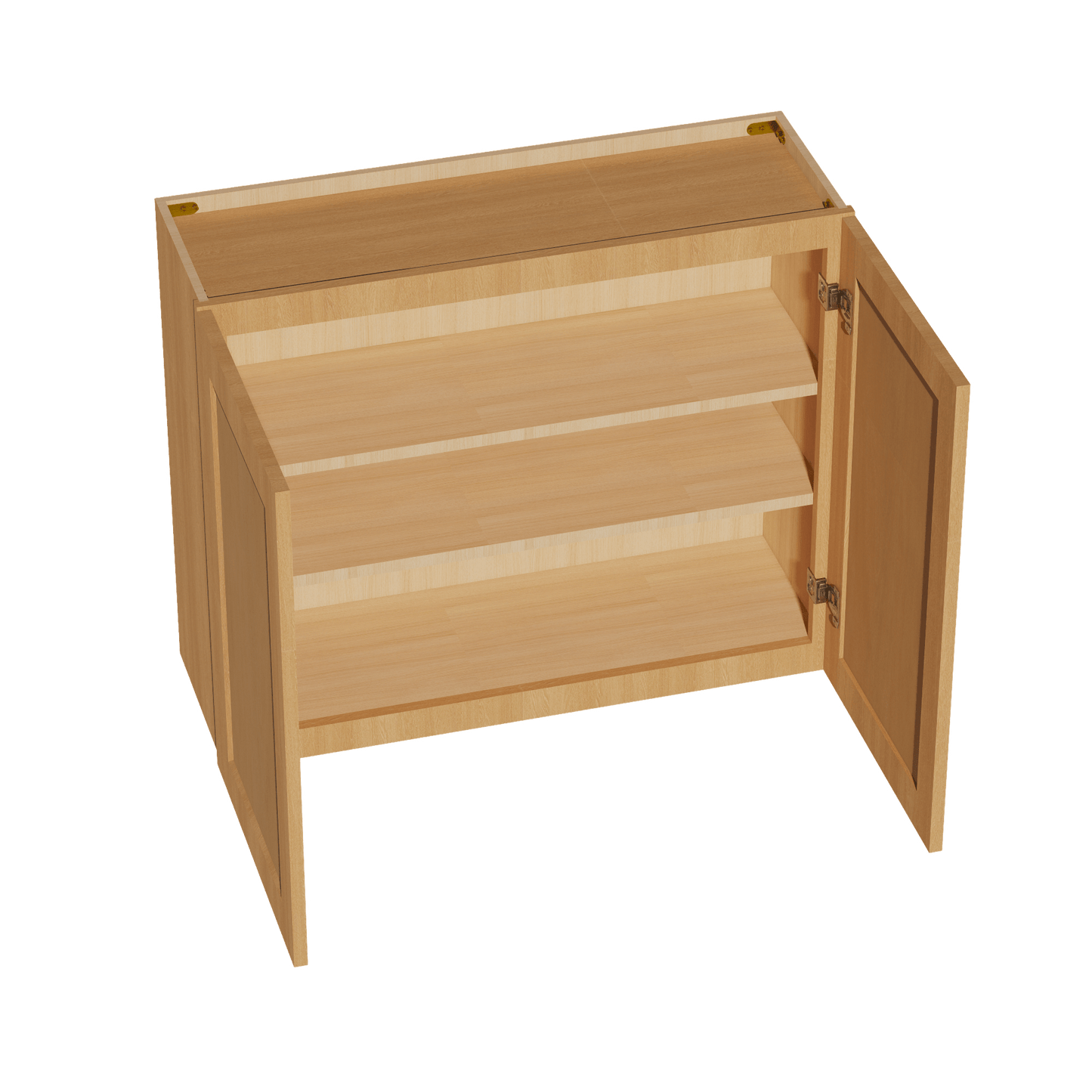 HT - W3630: Timber Wood Shaker 36"W x 30"H 2 Doors & 2 Shelves Standard Wall Cabinet - NextCabinets
