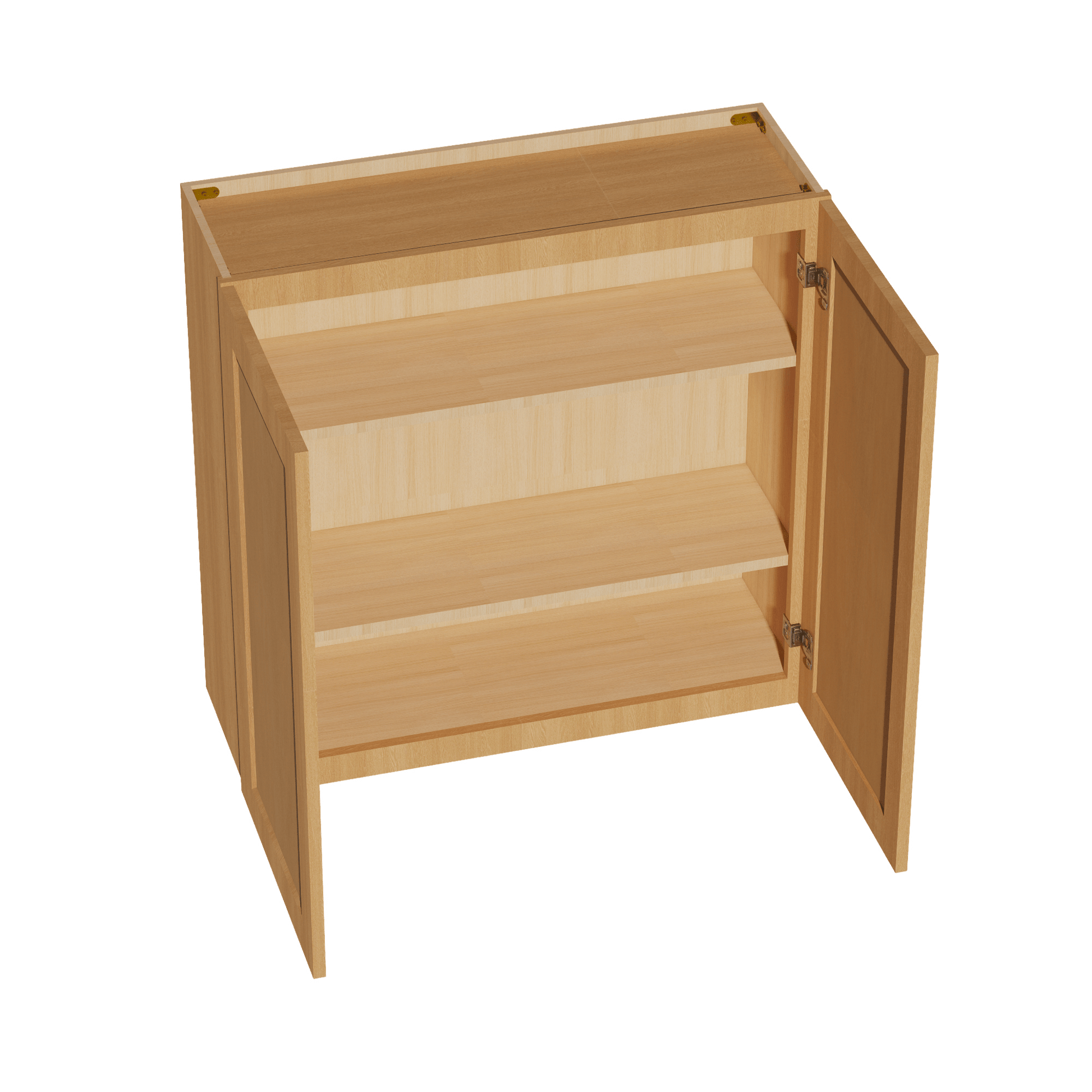 HT - W3636: Timber Wood Shaker 36"W x 36"H 2 Doors & 2 Shelves Standard Wall Cabinet - NextCabinets