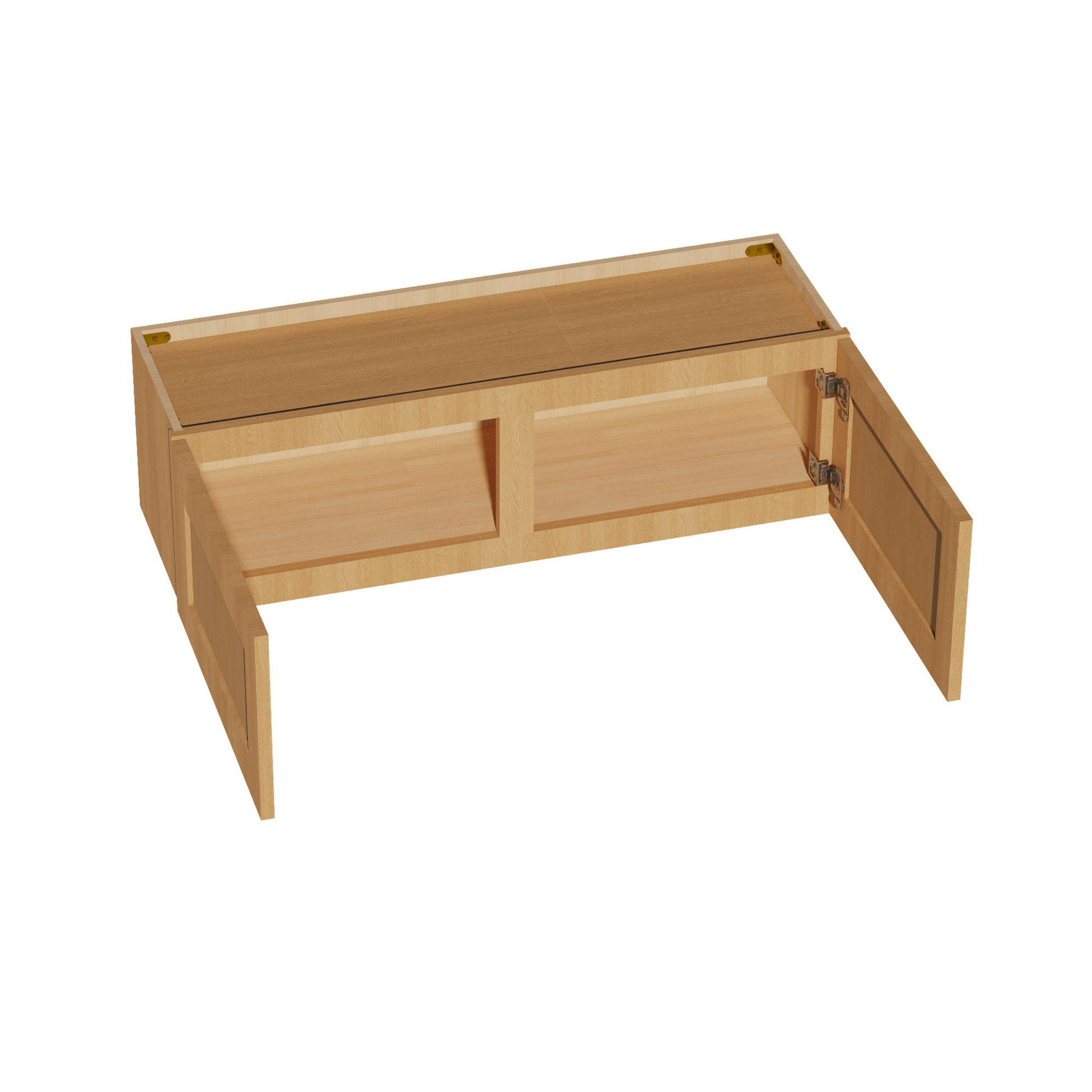 HT - W3912: Timber Wood Shaker 39"W x 12"H 2 Doors Standard Wall Bridge Cabinet - NextCabinets