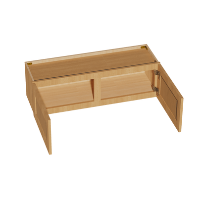 HT - W3912: Timber Wood Shaker 39"W x 12"H 2 Doors Standard Wall Bridge Cabinet - NextCabinets