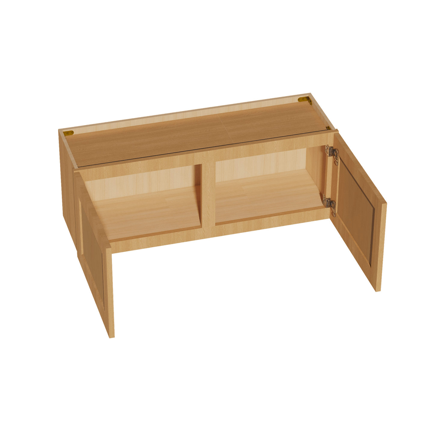 HT - W3915: Timber Wood Shaker 39"W x 15"H 2 Doors Standard Wall Bridge Cabinet - NextCabinets