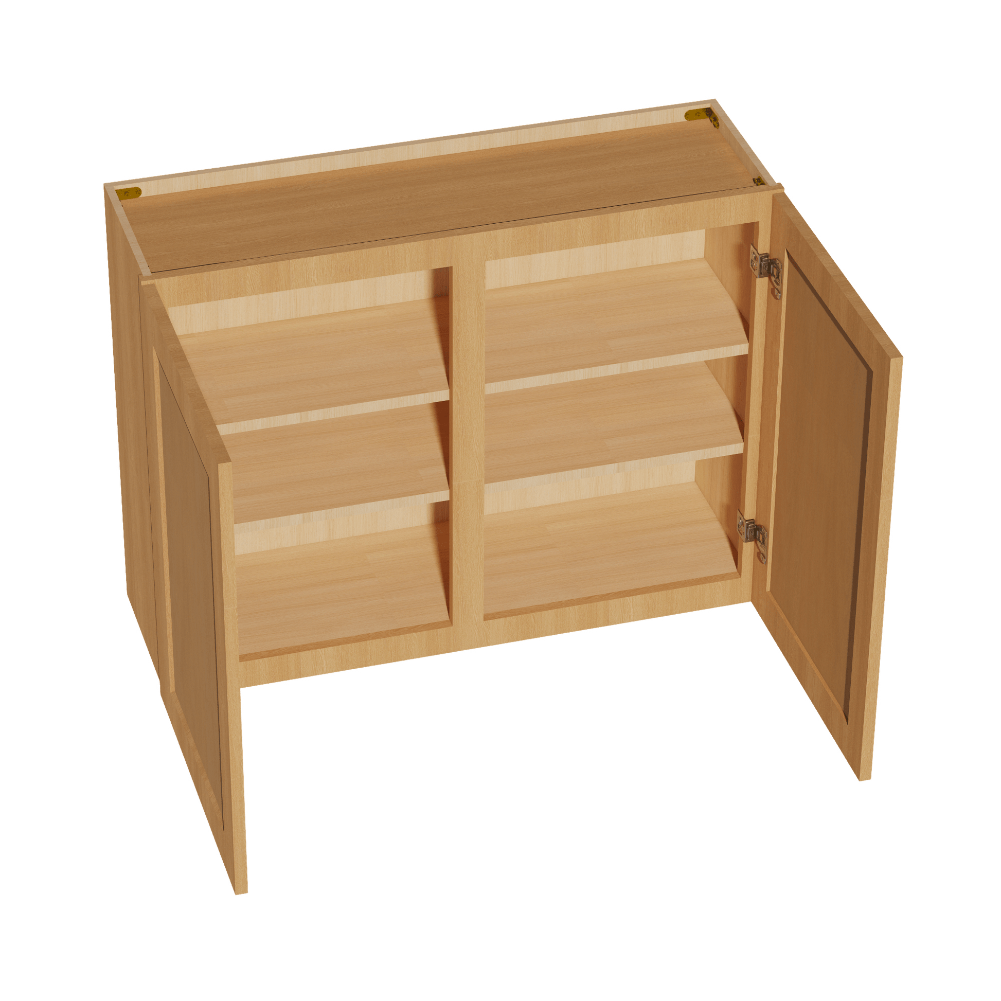HT - W3930: Timber Wood Shaker 39"W x 30"H 2 Doors & 2 Shelves Standard Wall Cabinet - NextCabinets