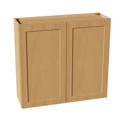 HT - W3936: Timber Wood Shaker 39"W x 36"H 2 Doors & 2 Shelves Standard Wall Cabinet - NextCabinets