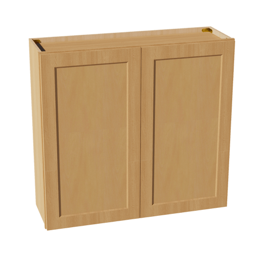 HT - W3936: Timber Wood Shaker 39"W x 36"H 2 Doors & 2 Shelves Standard Wall Cabinet - NextCabinets