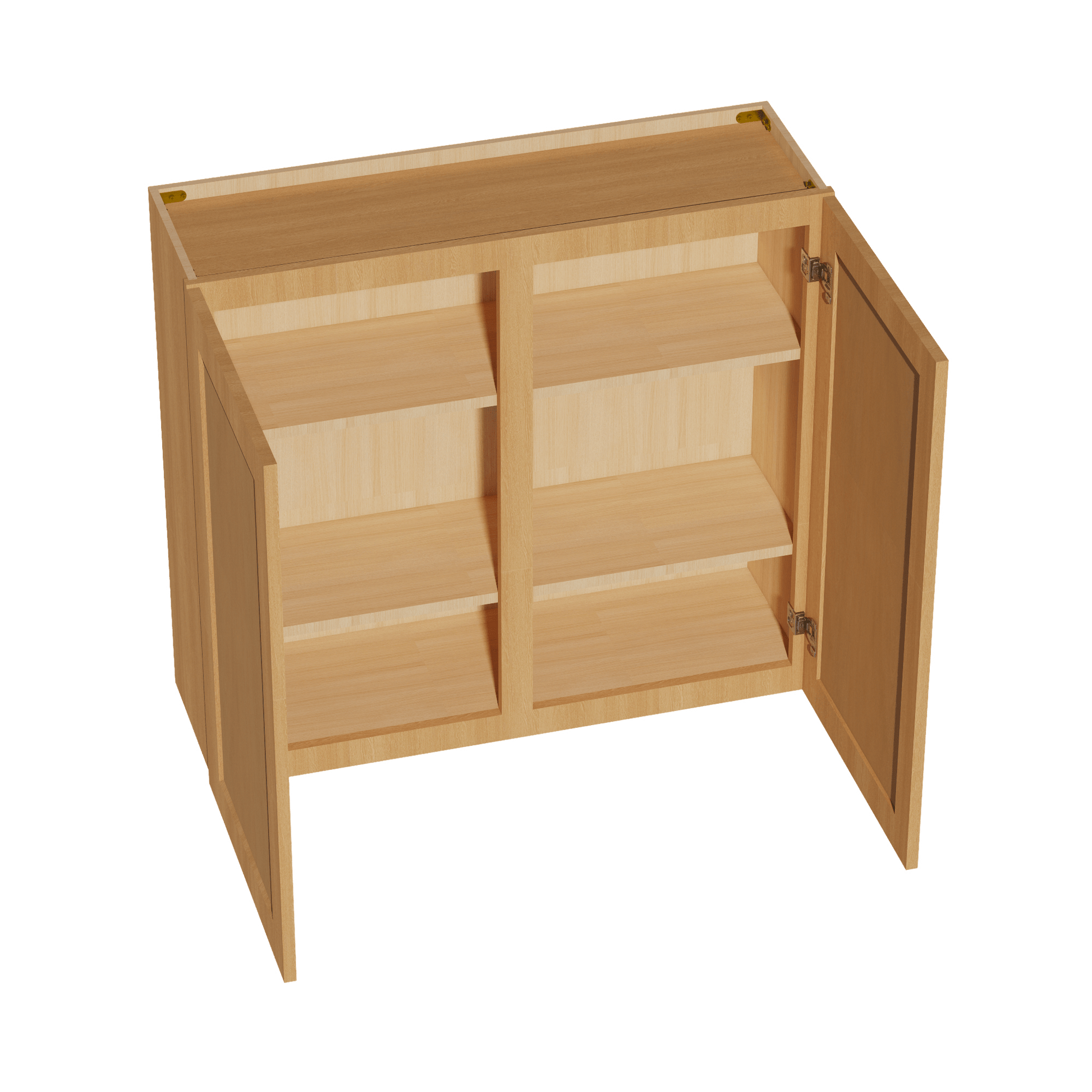 HT - W3936: Timber Wood Shaker 39"W x 36"H 2 Doors & 2 Shelves Standard Wall Cabinet - NextCabinets