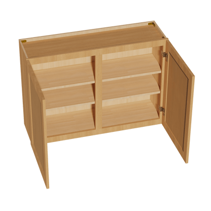 HT - W4230: Timber Wood Shaker 42"W x 30"H 2 Doors & 2 Shelves Standard Wall Cabinet - NextCabinets