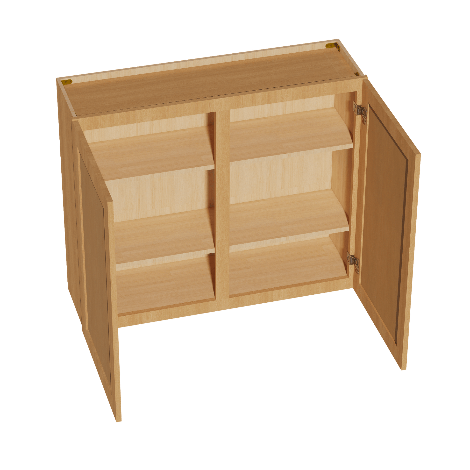 HT - W4236: Timber Wood Shaker 42"W x 36"H 2 Doors & 2 Shelves Standard Wall Cabinet - NextCabinets