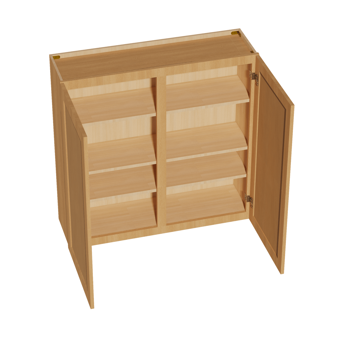 HT - W4242: Timber Wood Shaker 42"W x 42"H 2 Doors & 3 Shelves Standard Wall Cabinet - NextCabinets