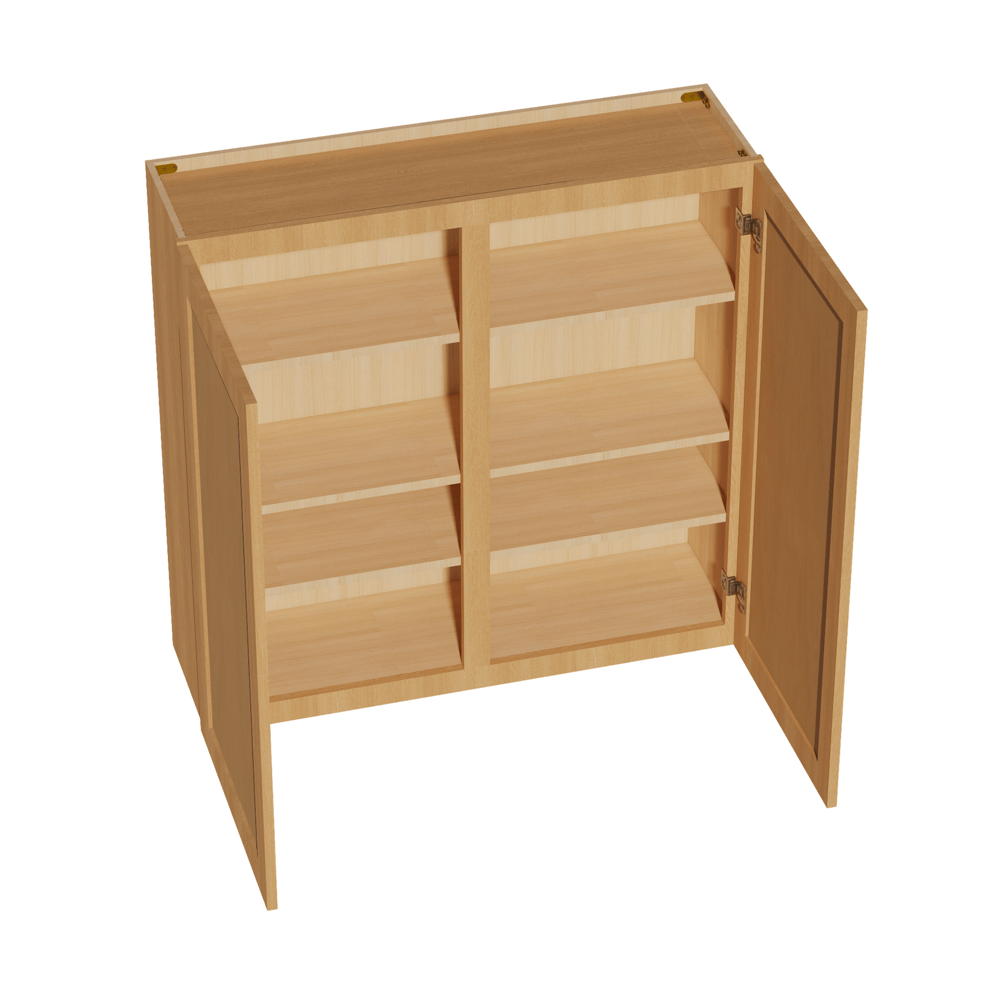 HT - W4242: Timber Wood Shaker 42"W x 42"H 2 Doors & 3 Shelves Standard Wall Cabinet - NextCabinets