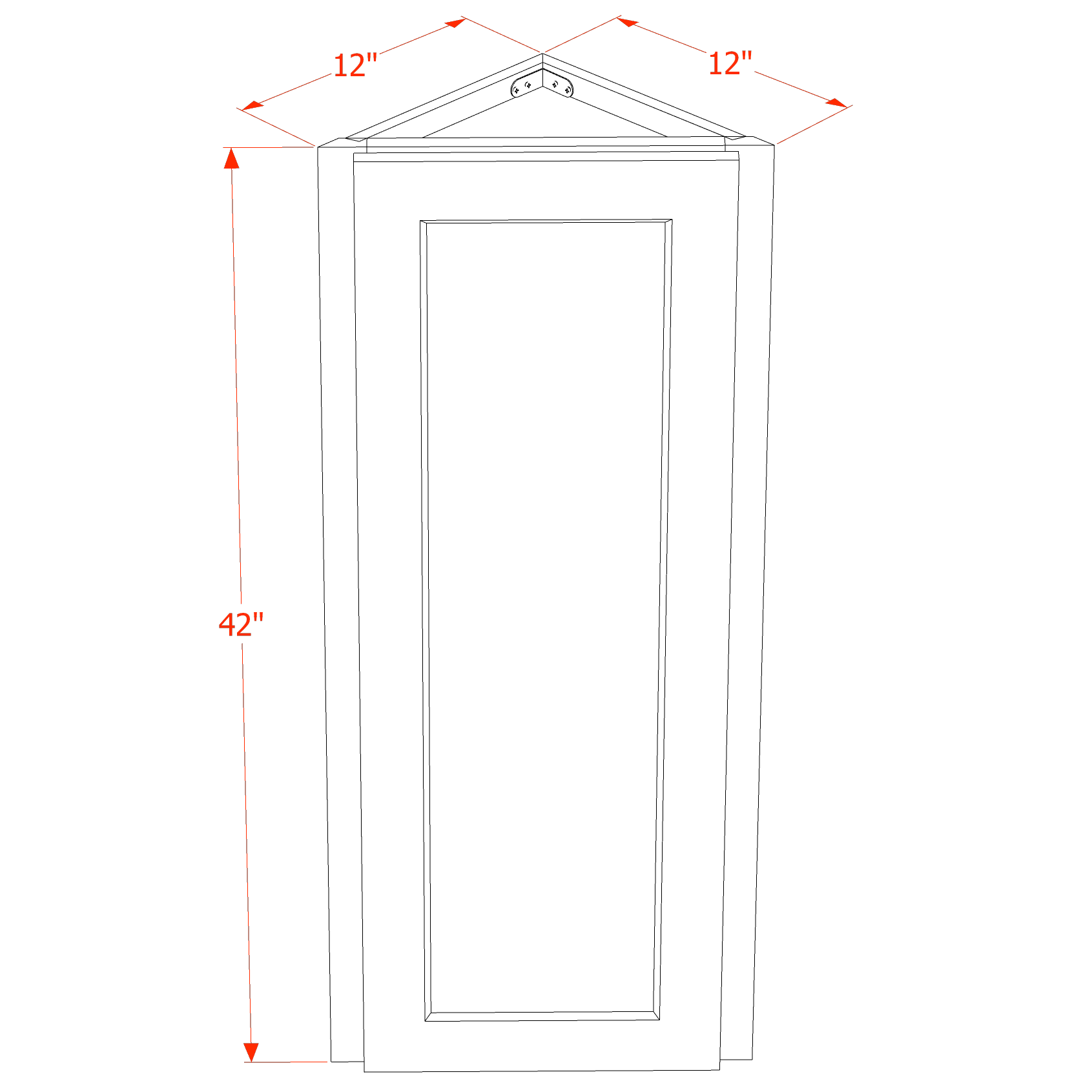 HT - WAE1242: Timber Wood Shaker 12"W x 42"H x 12"D 1 Door & 3 Shelves Wall Angle End Cabinet - NextCabinets