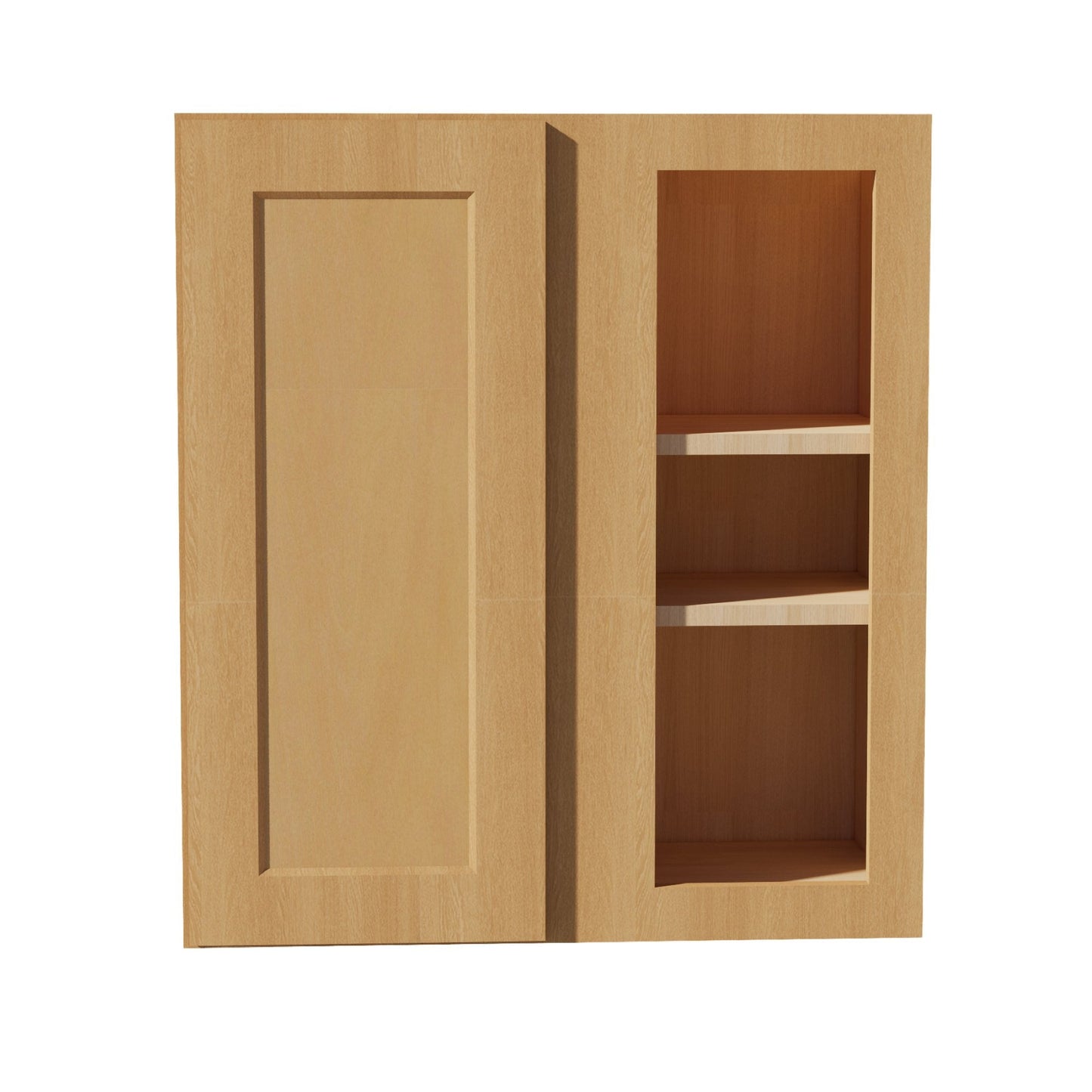 HT - WBC2730: Timber Wood Shaker 27"W x 30"H 1 Door & 2 Shelves Wall Blind Corner Cabinets - NextCabinets