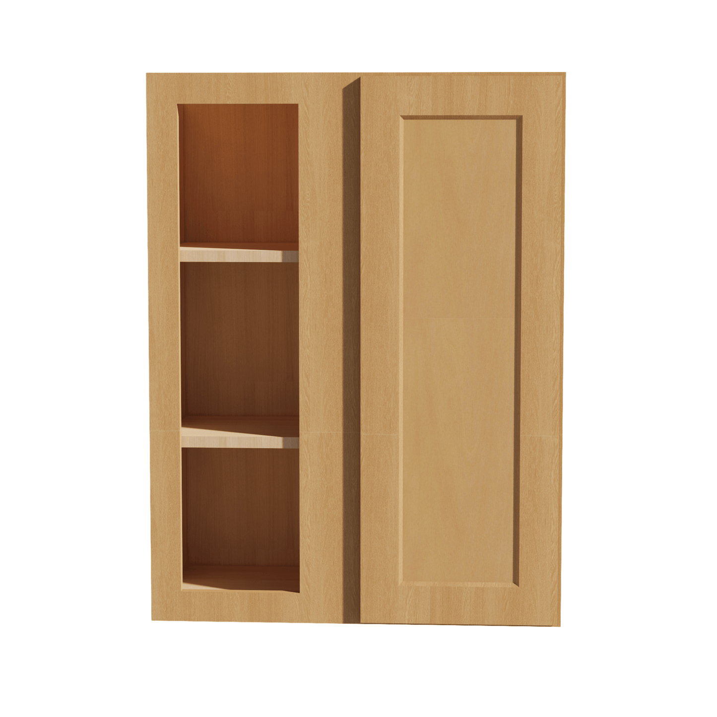 HT - WBC2736: Timber Wood Shaker 27"W x 36"H 1 Door & 2 Shelves Wall Blind Corner Cabinets - NextCabinets
