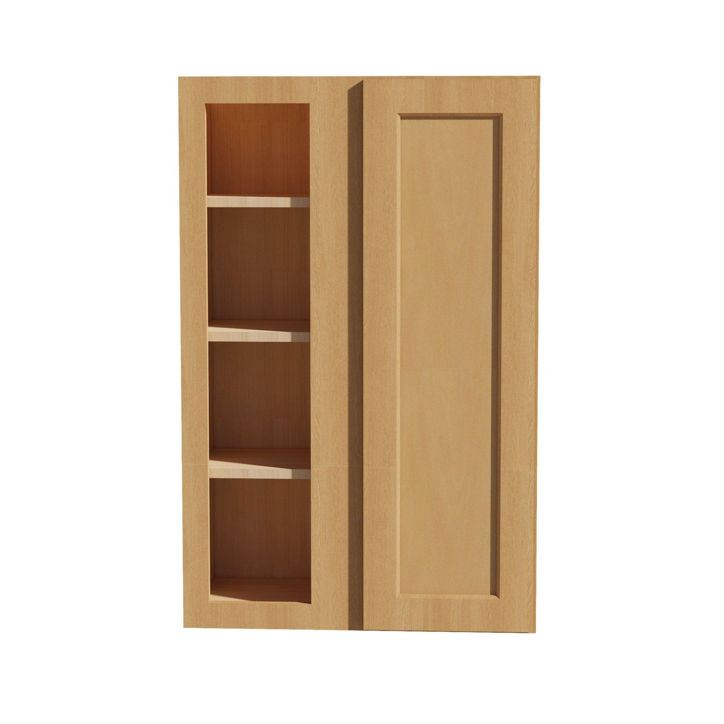 HT - WBC2742: Timber Wood Shaker 27"W x 42"H 1 Door & 2 Shelves Wall Blind Corner Cabinets - NextCabinets