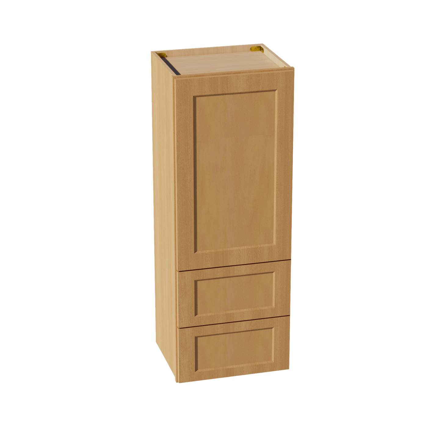 HT - WD1848: Timber Wood Shaker 18"W x 48"H 1 Door & 2 Drawers Special Wall Cabinet - NextCabinets